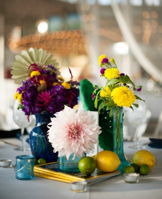 déco table fleur dahlia citron magazine