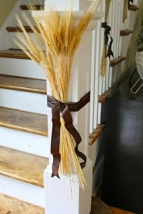 décor escalier blé avec ruban