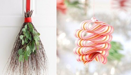 décoration de Noël facile rapide-bricolage-rubans
