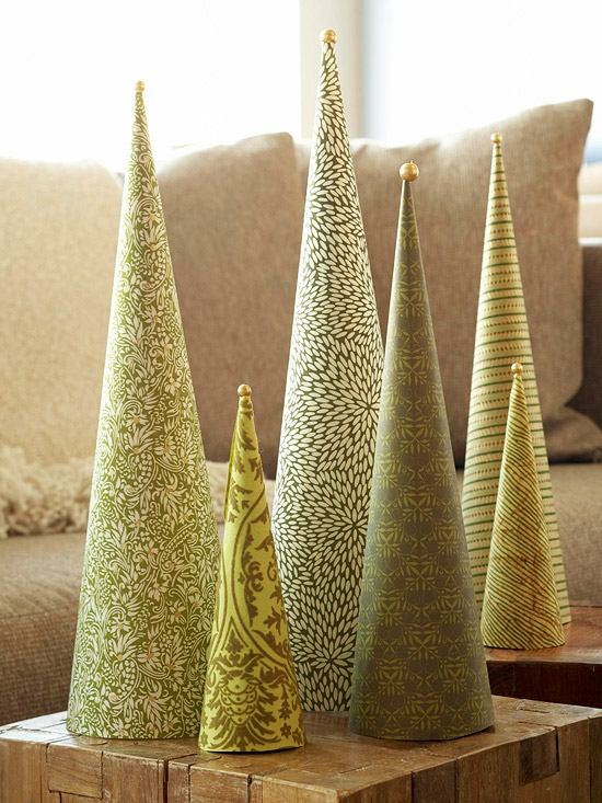 décoration de Noël facile sapins-papier-emballage