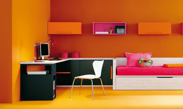 décoration chambre ado orange