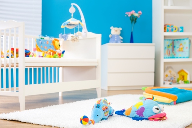 décoration chambre bébé garçon bleu blanc