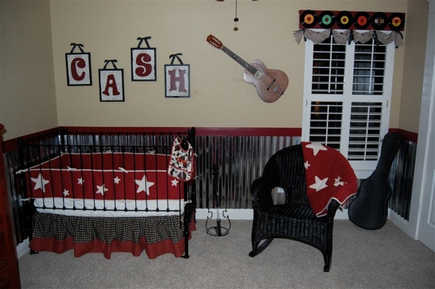 décoration chambre bébé garçon rouge