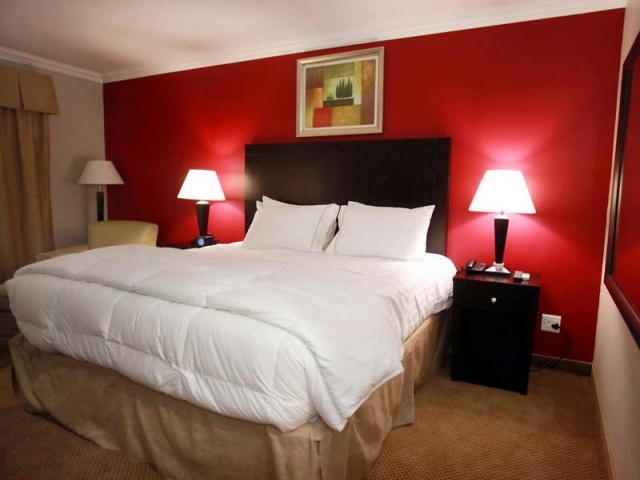 décoration-chambre-couleur-rouge-idée-originale-mur-beau-luminaire