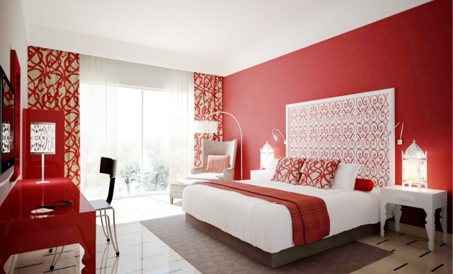 décoration-chambre-couleur-rouge-idée-originale-ornements