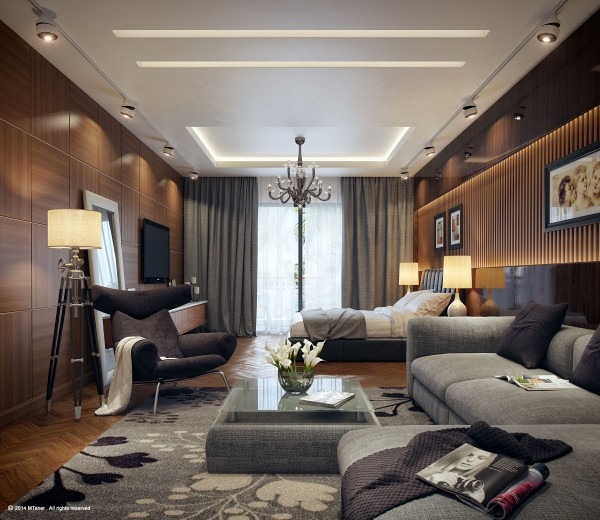 décoration chambre de luxe tonalités brunes