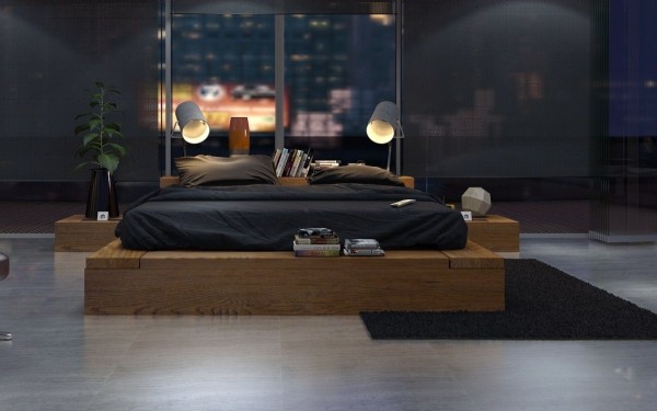 décoration chambre minimaliste base lit en bois