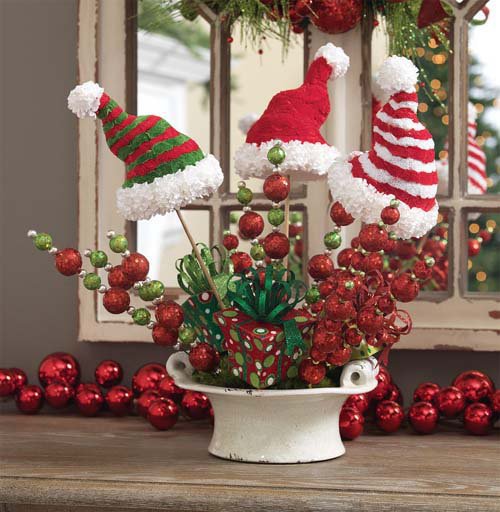 décoration de Noël idée-originale-extérieur-chapeau-Père-Noël