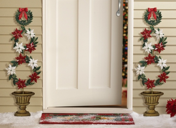 décoration de Noël idée-originale-extérieur-porte-entrée-couronne