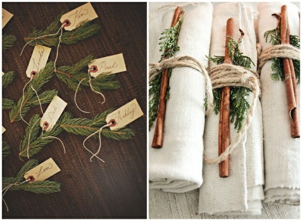 décoration-de-Noël-matériaux-naturels-sapin-serviette-table