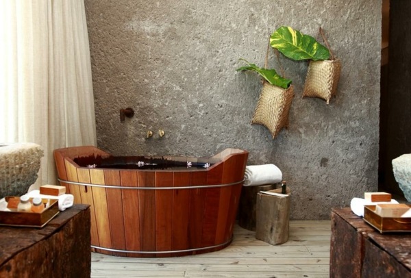 décoration salle de bain en bois contemporaine