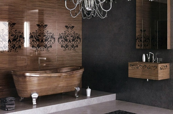 décoration salle de bain en bois moderne
