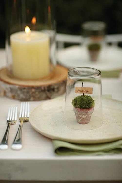 décoration table mariage hiver verre serviette pastel
