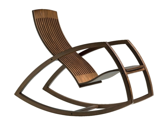Rocking chair en bois mais à design inattendu  entièrement 