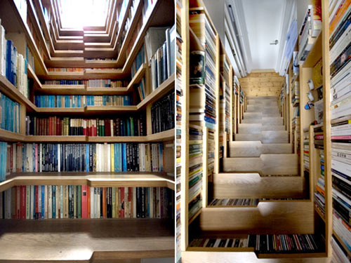 escalier bibliotheque Nerd