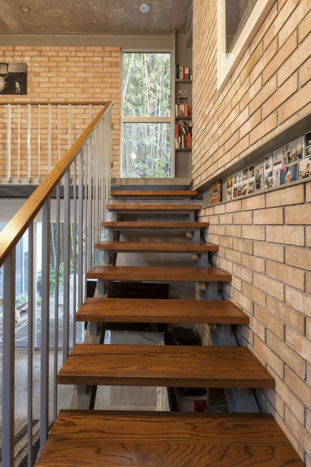 escalier metal bois etage superieur