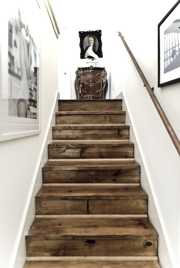 escalier moderne bois rustique