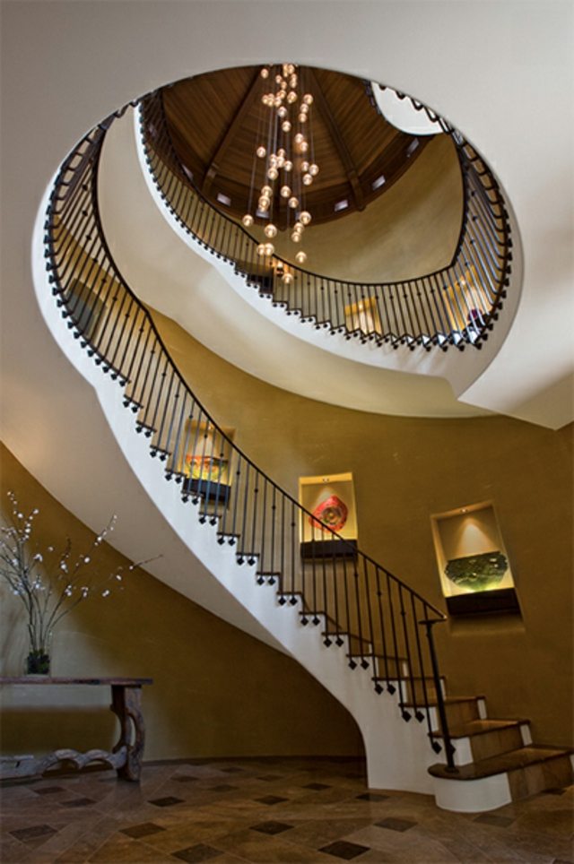 escalier tournant contemporain  pour design intérieur