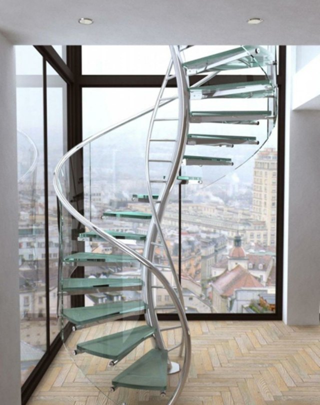 escalier verre design