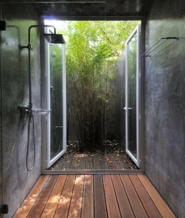 espace extérieur bambous