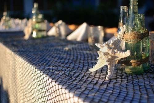 etoiles mer bouteilles filet pêche decoration mariage
