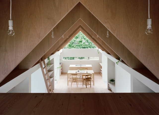 extension bois balcon intérieur meubles plafond