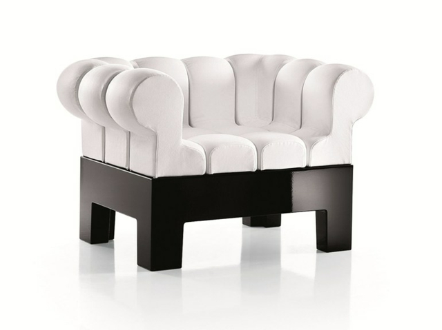 fauteuil blanc noir salon design