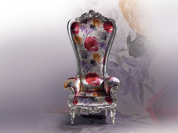 fauteuil de salon dessin fleurs
