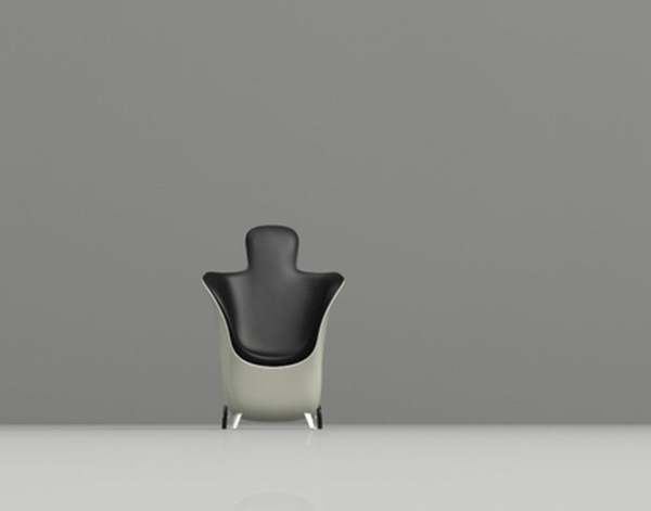 fauteuil design gris contemporain