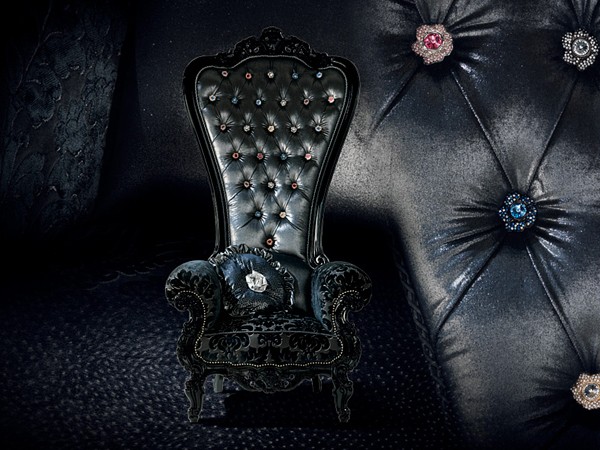 fauteuil salon cuir noir design
