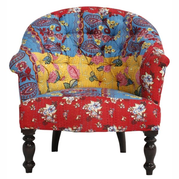 fauteuil tapisserie vintage couleurs confort