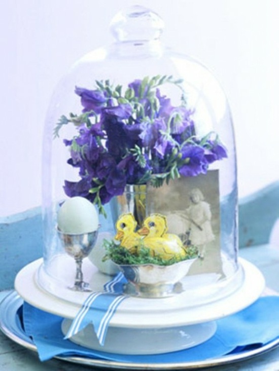fleurs décoration en bleu