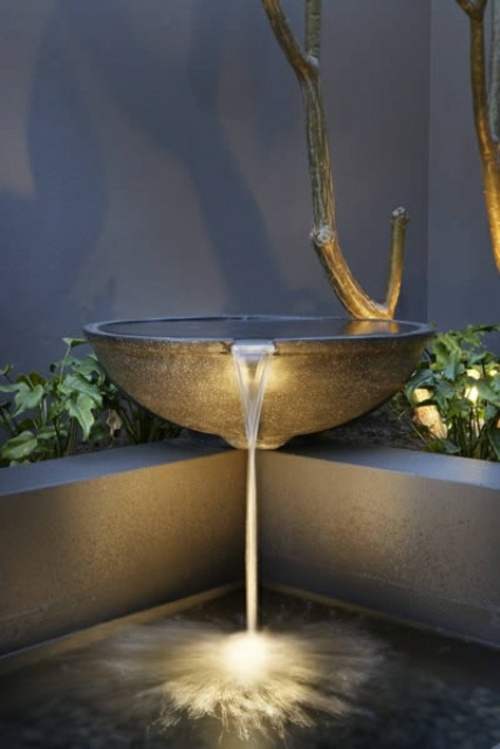 fontaine jardin vasque coupe gris jet