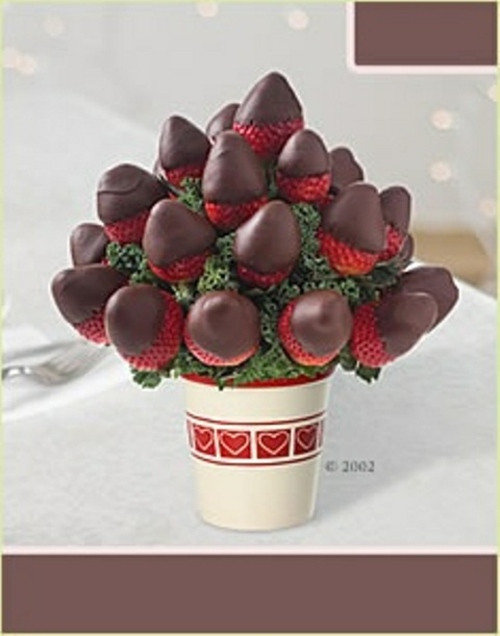 fraises chocolat décoration st valentin