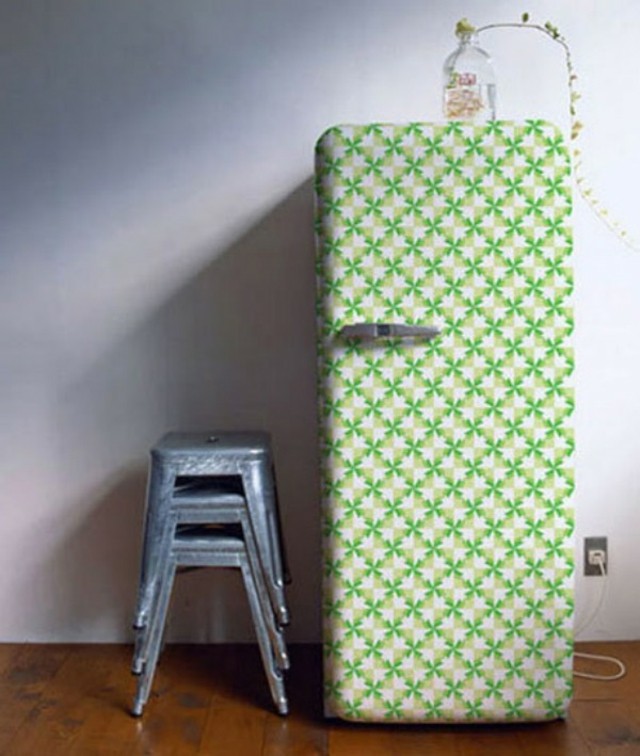 frigo design vert blanc