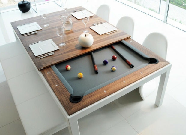 fusion table combine table conventionnelle billard dissimulé