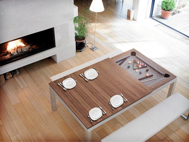 fusion table raffinée version acier inoxydable et bois
