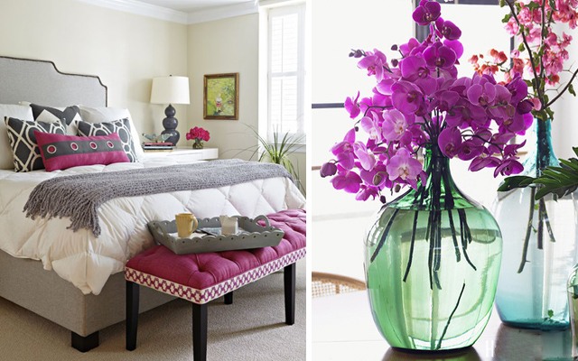 grand bouquet orchidees violette chambre coucher