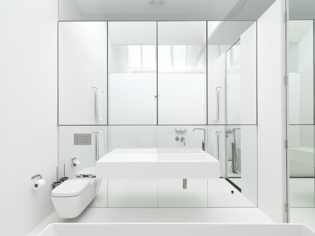 grand miroir salle de bains mur