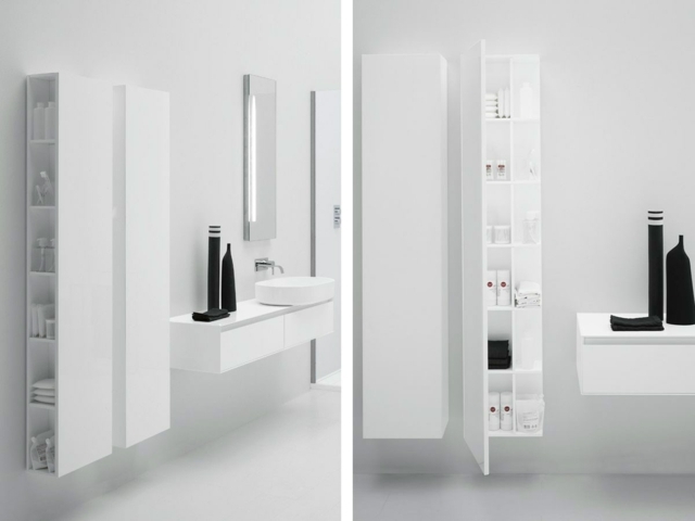 Meuble salle de bains minimaliste et simple blanche armoire