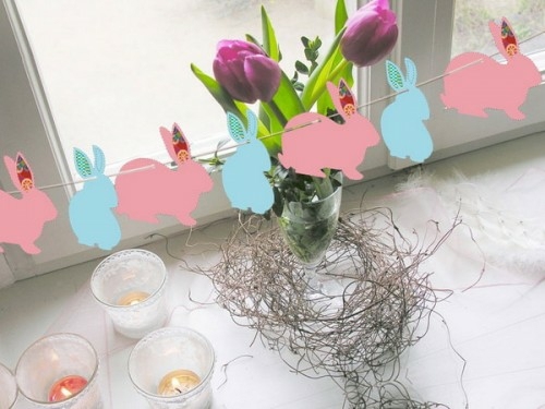 guirlande lapins papier table décorer