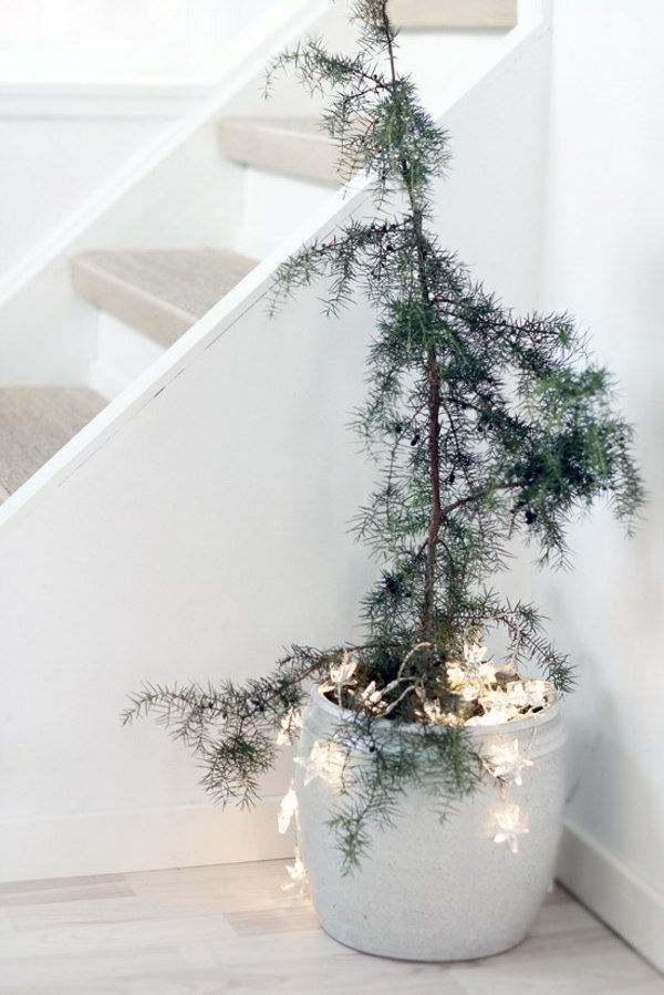 guirlandes-lumineuses-Noël-pot-blanc-décoré-petit-arbre guirlandes lumineuses de Noël