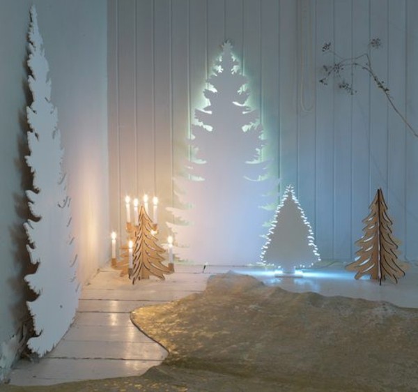 guirlandes-lumineuses-Noël-sapins-blancs-carton guirlandes lumineuses de Noël