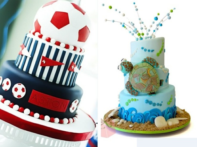 gâteau d'anniversaire ballon tortue marine foot