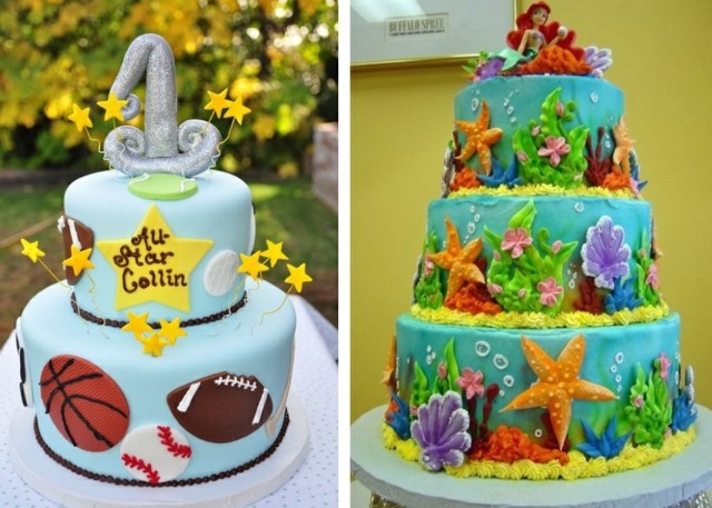 gâteau d'anniversaire monde marin etage sport