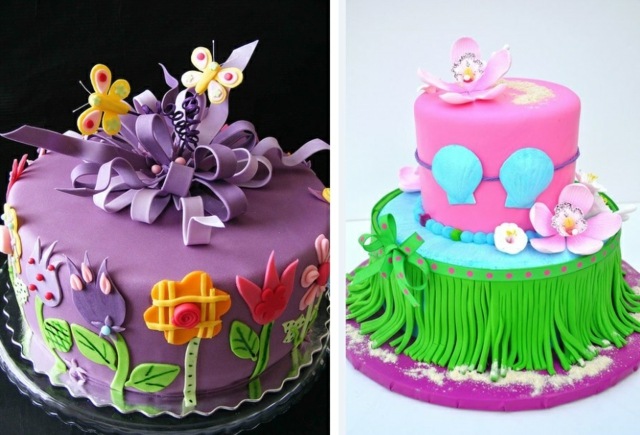 gâteau d'anniversaire violet rose orchidee bandeau