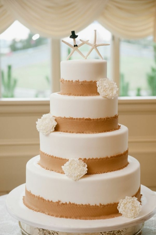 gâteau mariage etoiles mer decoration