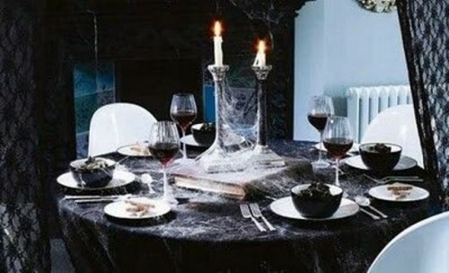 halloween deco mariage table ronde toile araignee
