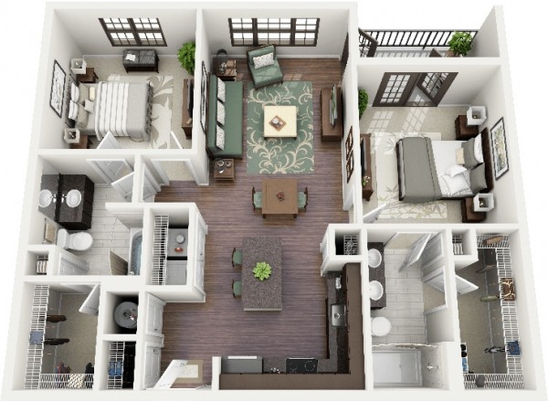 Plan Maison 3d D Appartement 2 Pieces En 60 Exemples
