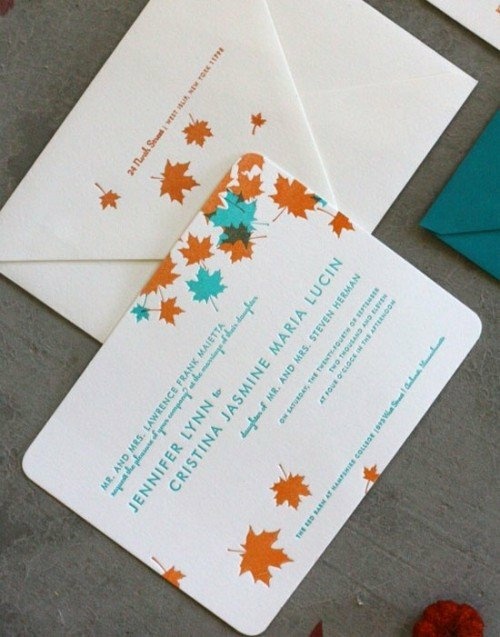 idee cartes invitation mariage automne